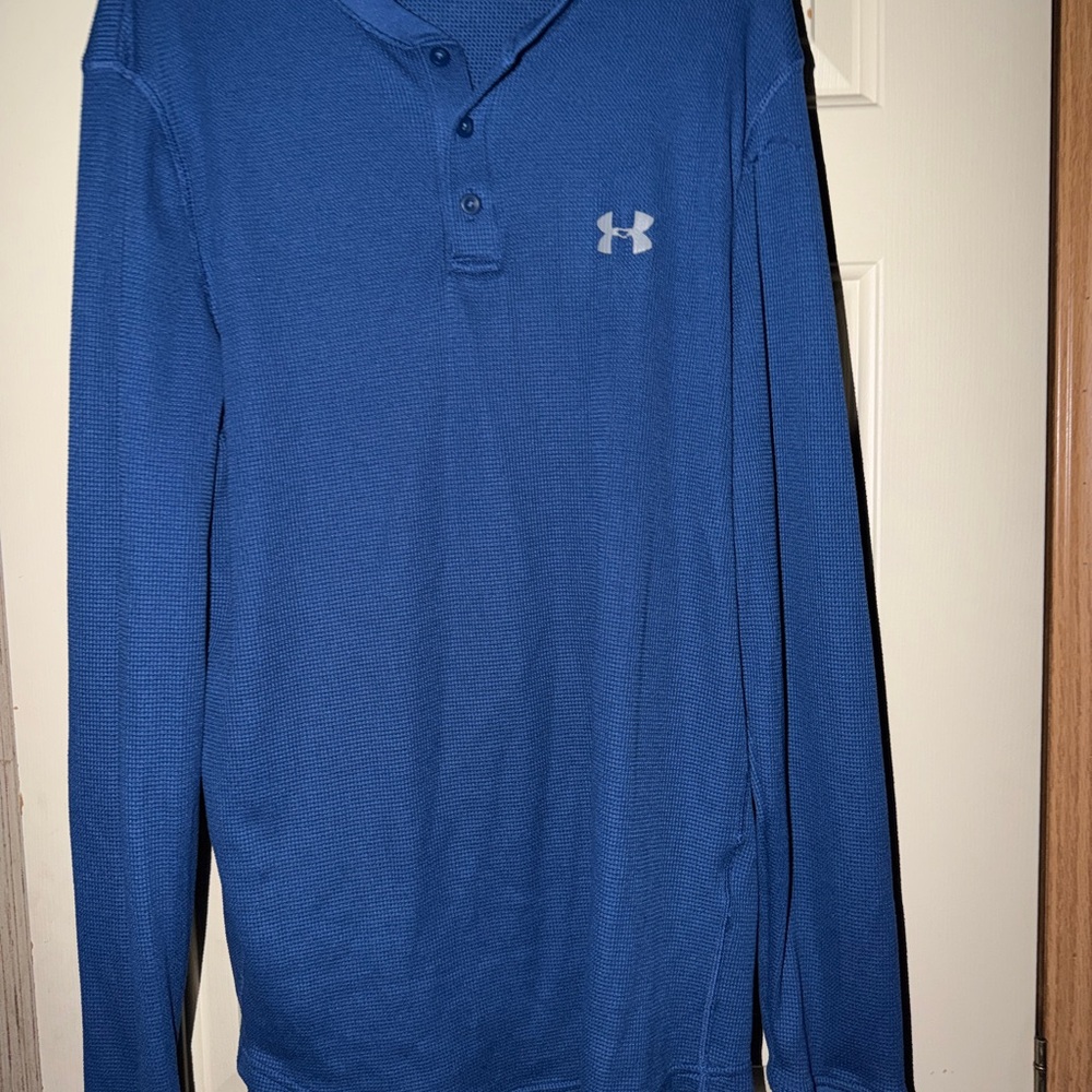 Under Armour Men's Long Henley Sleeve Shirt in Blue